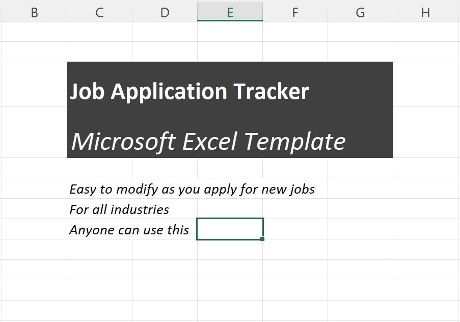 Job Application Tracker Excel Spreadsheet