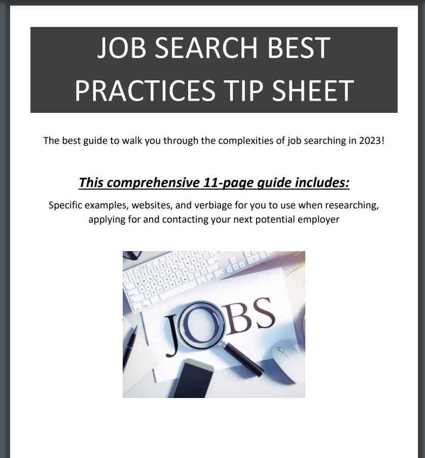 Job Search Best Practices Tip Sheet