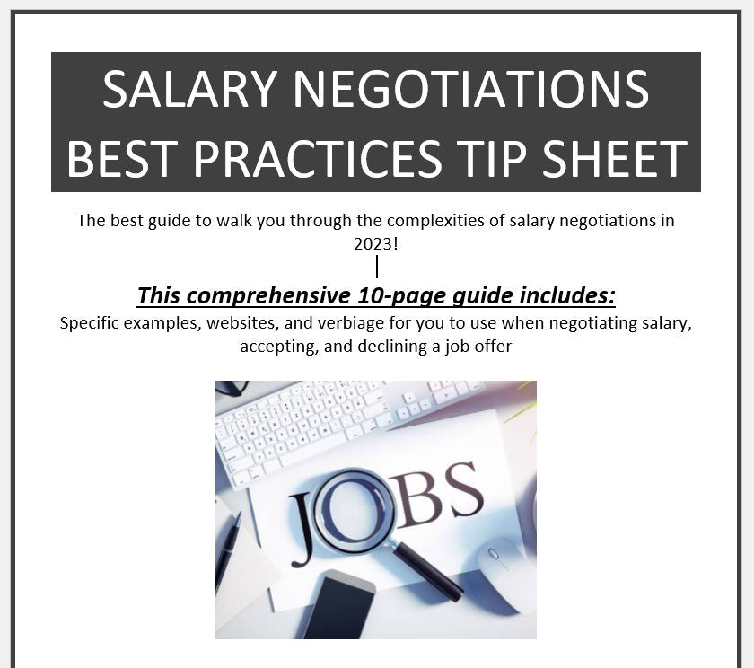 Salary Negotiation Best Practices Tip Sheet